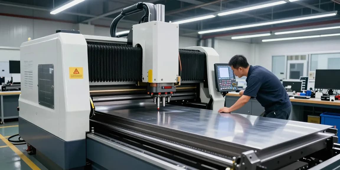 cnc press brake machine in a modern industrial setting featuring advanced automation technology, improving efficiency and precision in manufacturing.