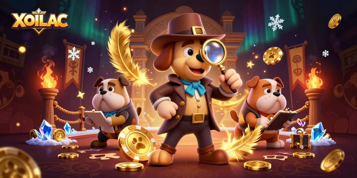XOILAC illuminates a high-stakes poker scene with a detective duo uncovering hidden treasures.