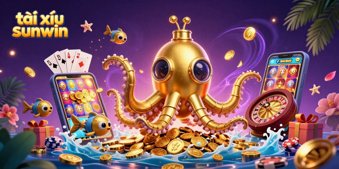 Engage in sophisticated tài xỉu sunwin gameplay with a vibrant 3D casino scene.