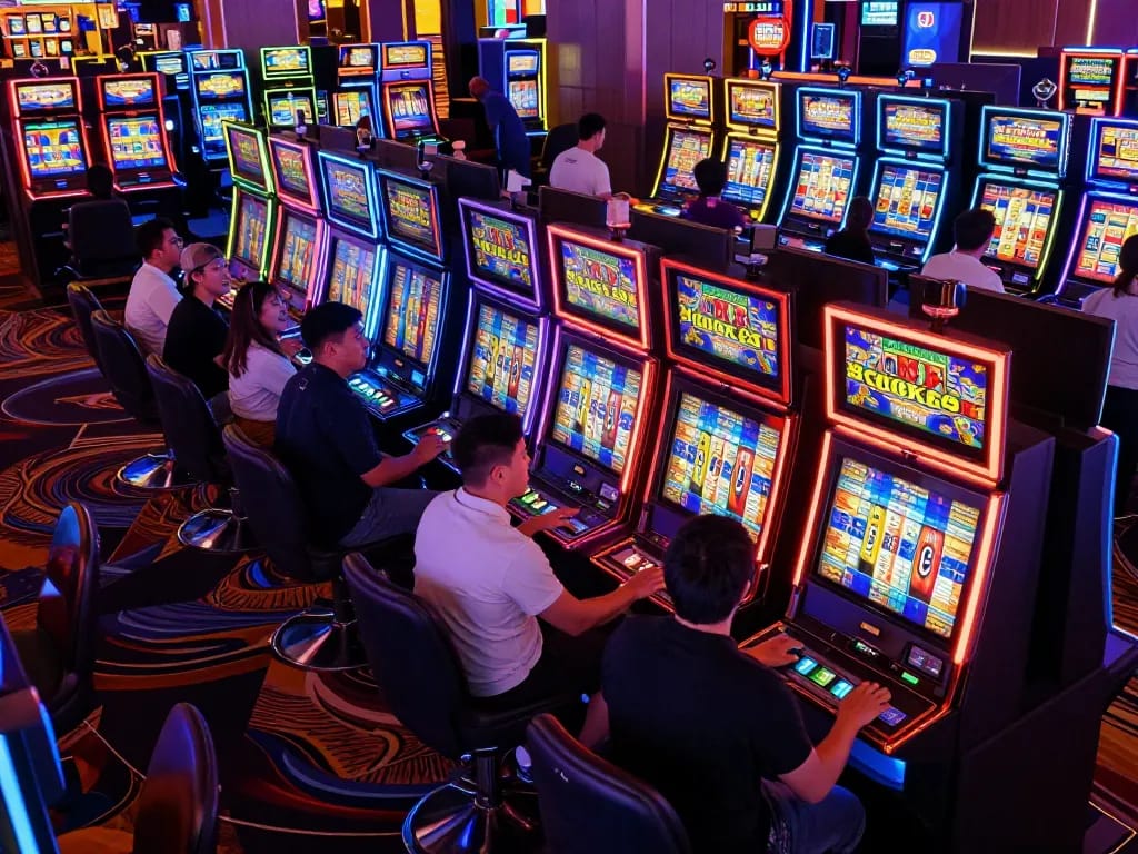 Rasakan kegembiraan mesin slot rokok88 dengan visual yang dinamis dan suasana kasino yang hidup.