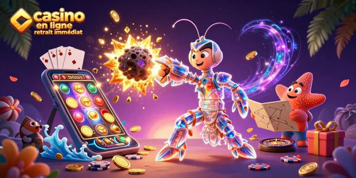 Jouez et gagnez avec casino en ligne retrait immédiat dans une scène dynamique de casino numérique.