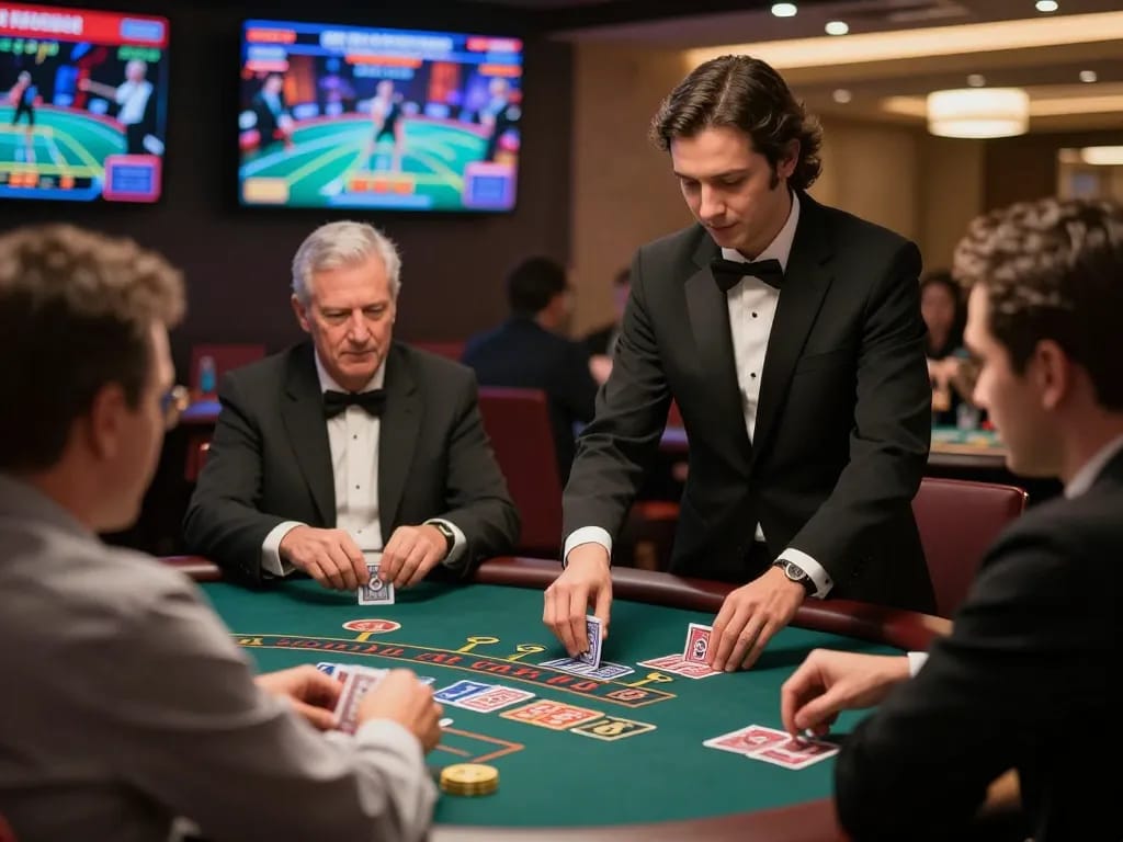 Players enjoying a thrilling blackjack game at Vin 88's elegant live casino.