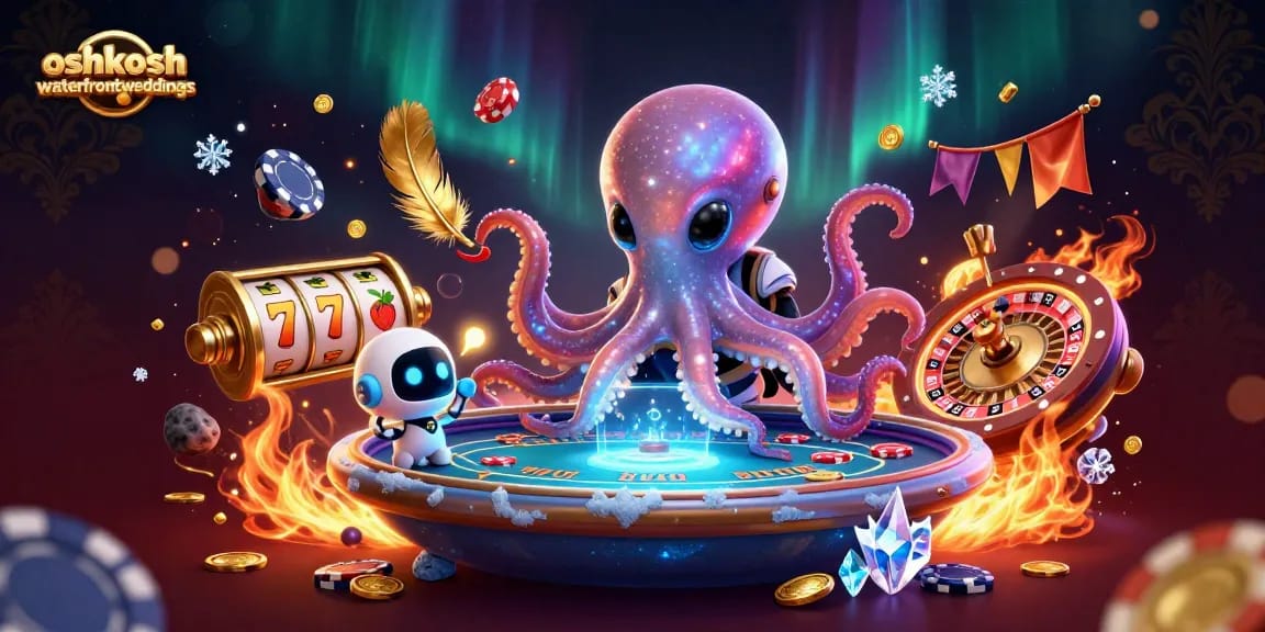 Engaging 3D illustration depicting the fun of oshkoshwaterfrontweddings casino games with vibrant symbol action.