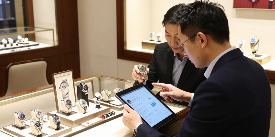 Experience the elegance of luxury replica watches in a high-end boutique.