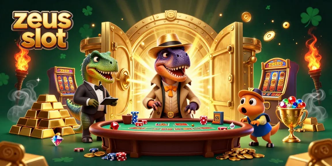 Experience high-stakes fun with zeus slot action as dinosaurs strategize and collect riches!