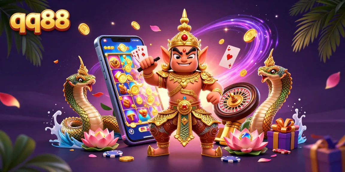 Experience thrilling gameplay at qq88 with vibrant slots and casino action in a spectacular 3D illustration.