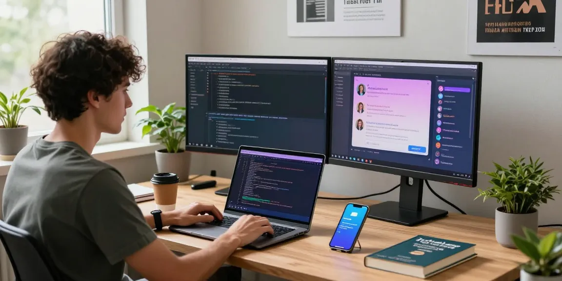 Seamless workspace for Telegram download development with modern setup and coding elements.
