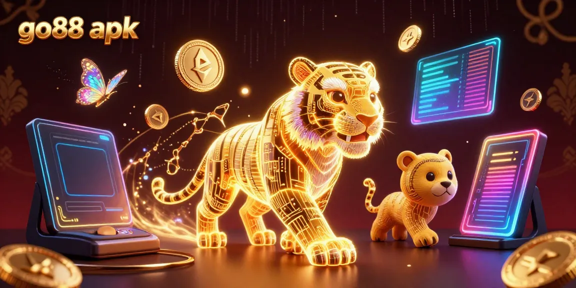 Experience thrilling gameplay with the go88 apk in this vibrant digital casino illustration.
