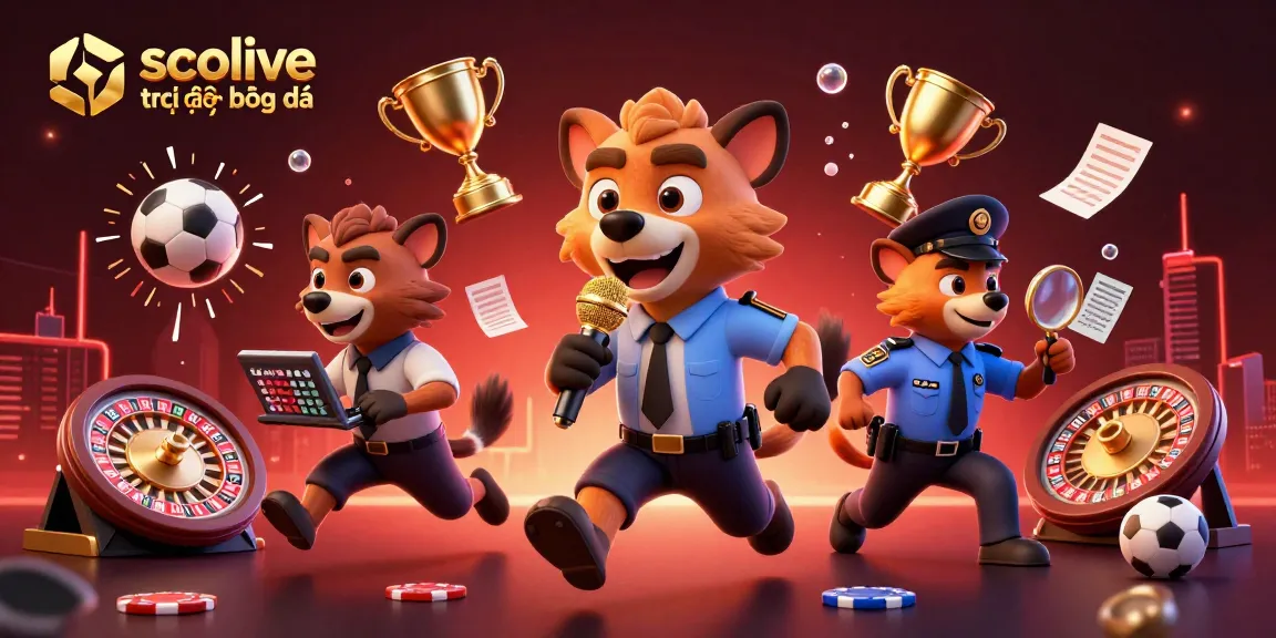 Engage with socolive trực tiếp bóng đá in an energetic sports betting scene featuring animated hyenas and lively betting elements.