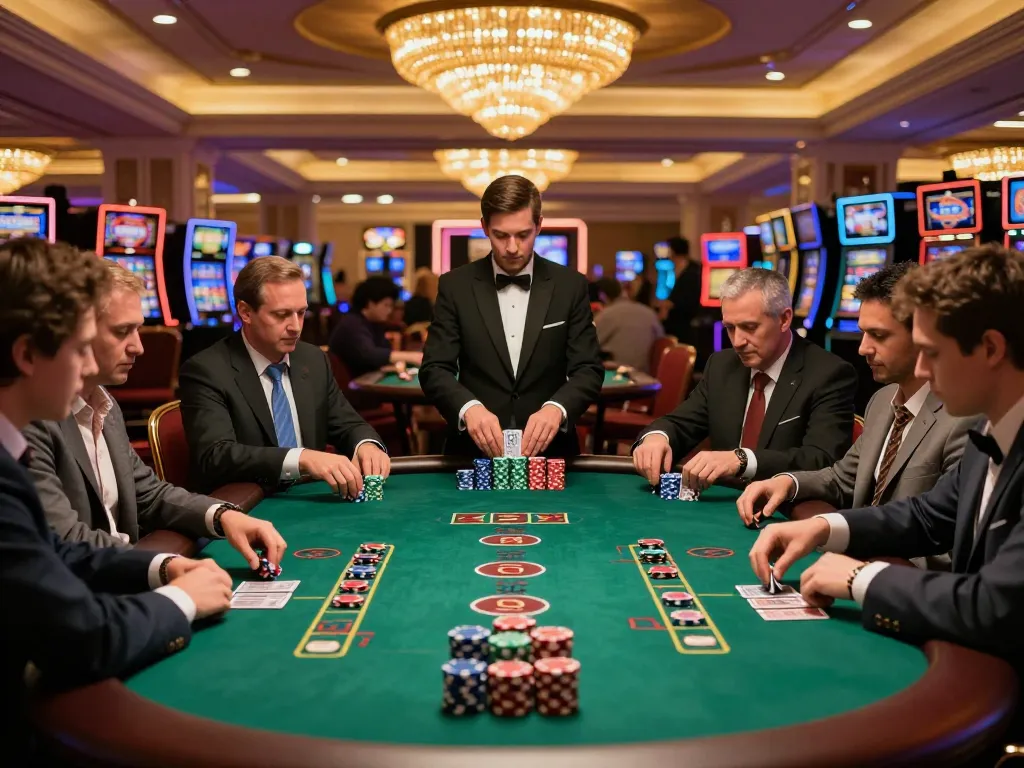 VT88 players engaging in intense blackjack strategy at a high-stakes casino table