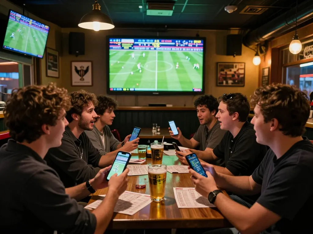 Fans engaged in sports betting excitement at keonhacaihomnay watching a live football match.
