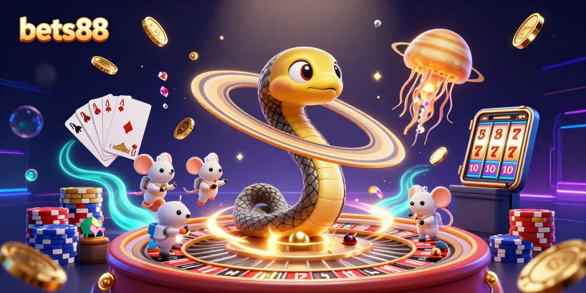 Experience bets88's thrilling cosmic casino vibes with vibrant 3D gaming elements.