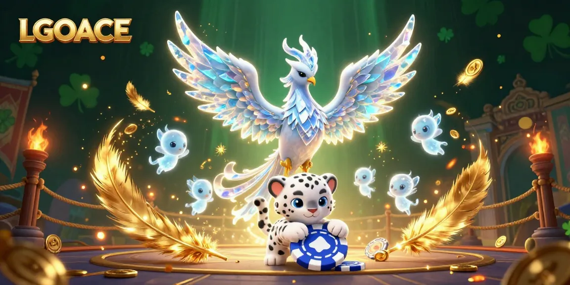 LGOACE reveals a thrilling 3D casino world with a vibrant phoenix, poker chip, and ice sprites.