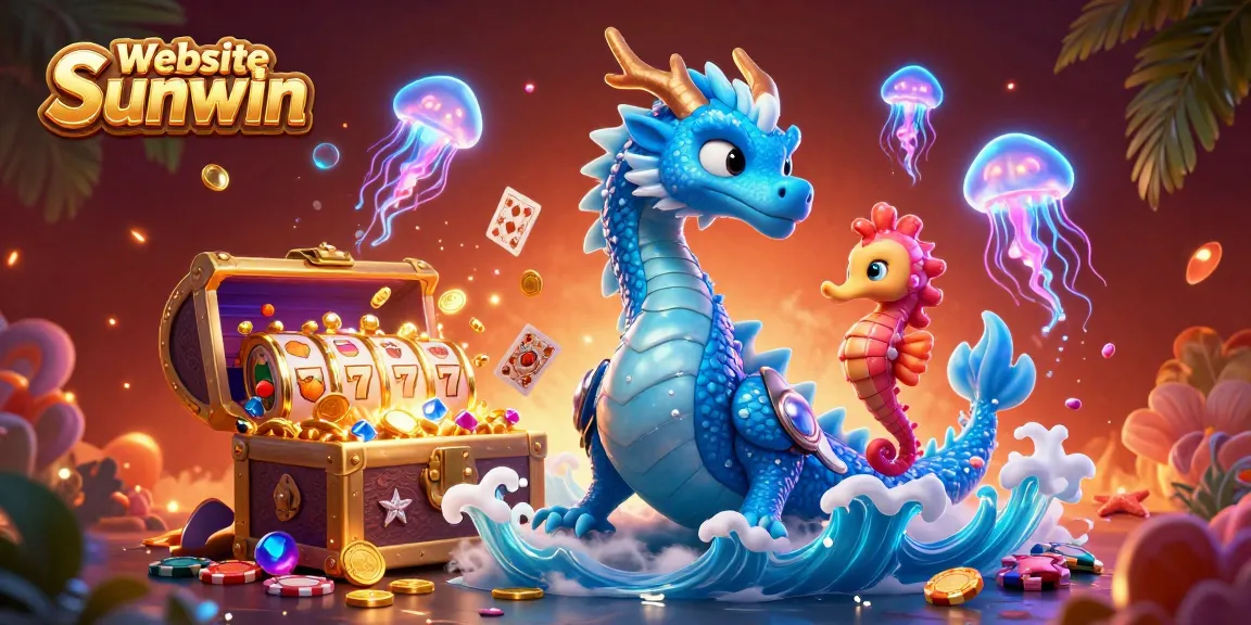 Play exciting casino games at Website Sunwin with a vibrant underwater 3D illustration full of action.