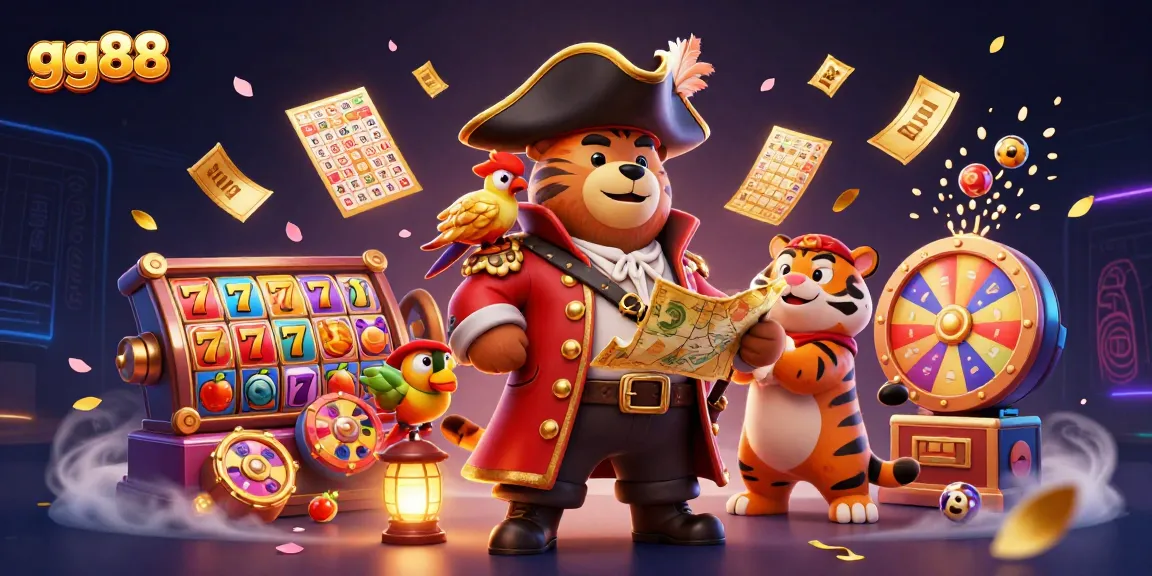 Experience the thrill of gg88's dynamic gaming world with jackpot slots, colorful prizes, and engaging characters.