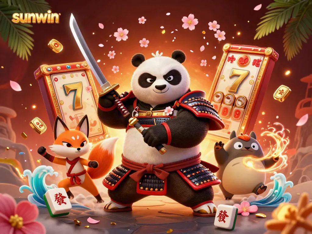 Experience dynamic gaming action at Sunwin with vibrant characters and shimmering jackpot elements.