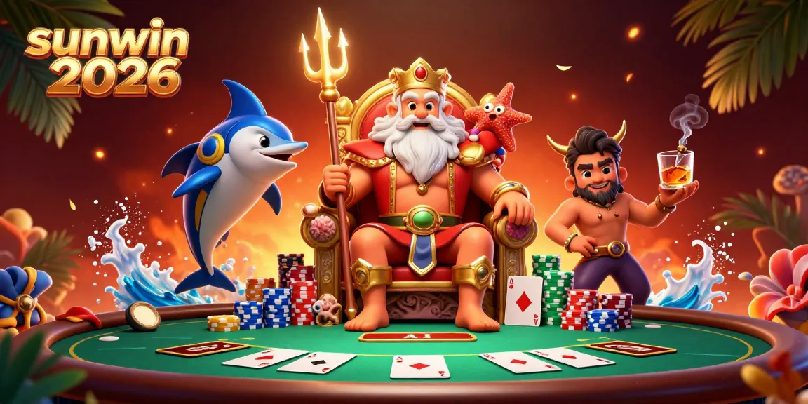 Engage in thrilling gameplay with sunwin 2026, featuring Neptune, poker chips, and a vibrant casino atmosphere