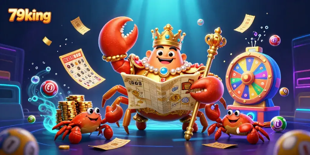 Engage with 79king's underwater casino adventure featuring a golden crab emperor and vibrant game elements.