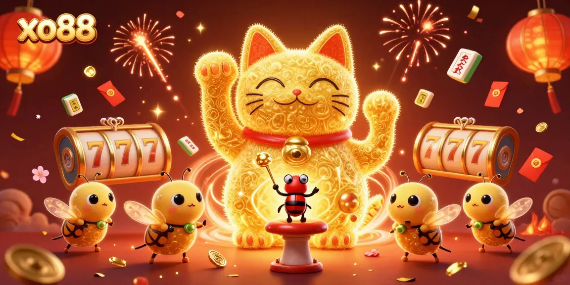 Experience thrilling gameplay at xo88 with a vibrant scene of lucky symbols and engaging characters