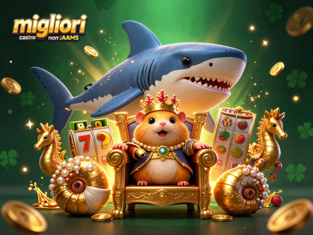 Gioca nei migliori casino non AAMS, con un re hamster d'oro su un trono di denti di squalo.