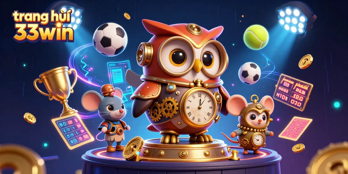 Experience gaming excitement at trang chủ 33win with vibrant casino-themed illustration.