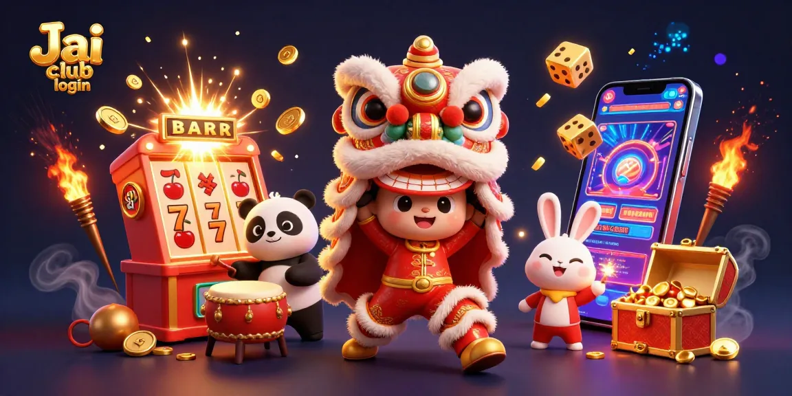 Engage in thrilling gameplay with Jai club login, featuring animated characters dancing in a vibrant casino scene.