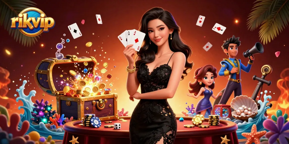 Engage in thrilling gameplay at rikvip with unique poker hands and vibrant casino elements.