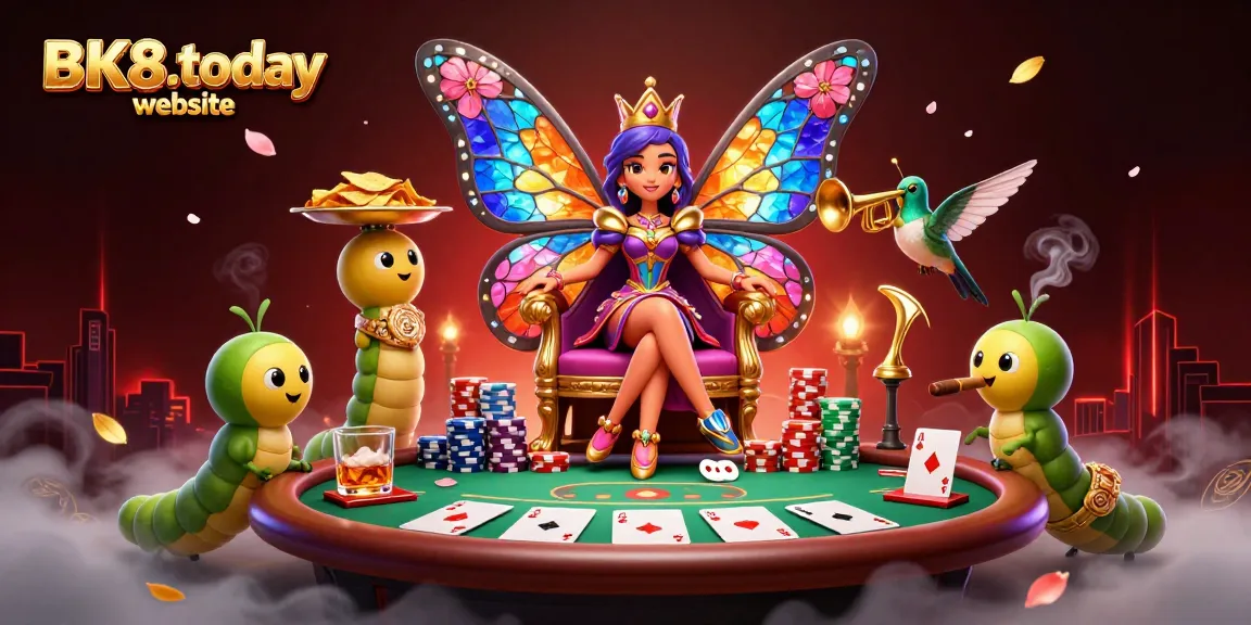 Experience the thrill at the BK8.today website with vibrant casino elements and a magical atmosphere.