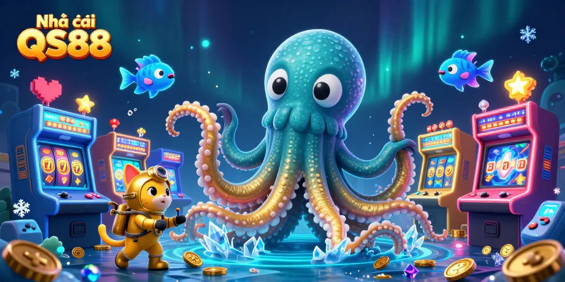 Engage with Nhà cái QS88 through this dynamic 3D casino scene featuring a treasure-filled ocean.