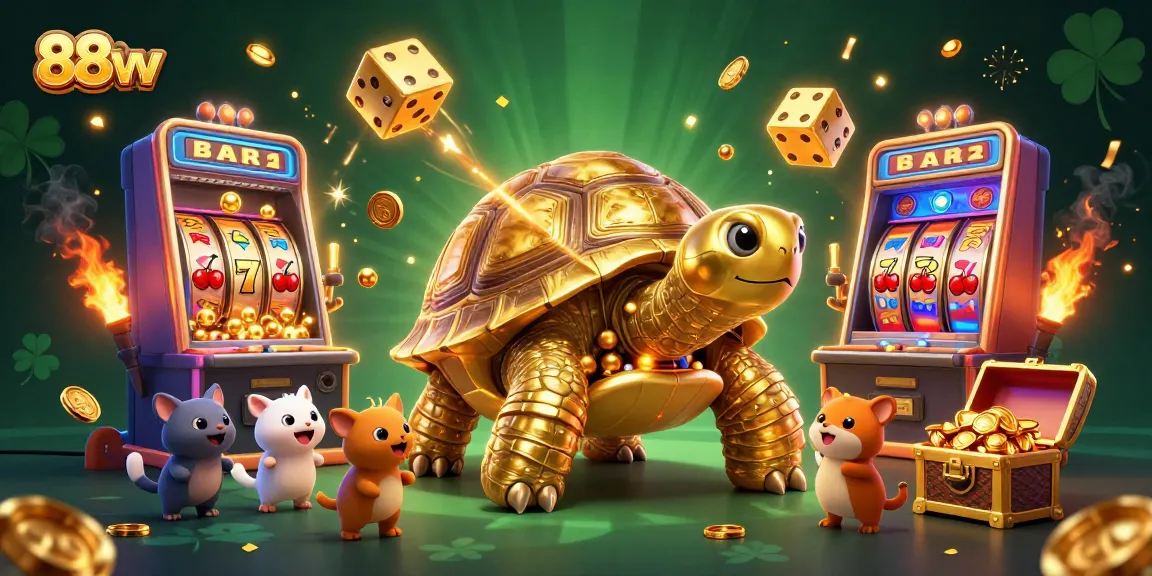Engage with the vibrant world of 88vv featuring a golden tortoise pinball machine and dynamic slot elements.