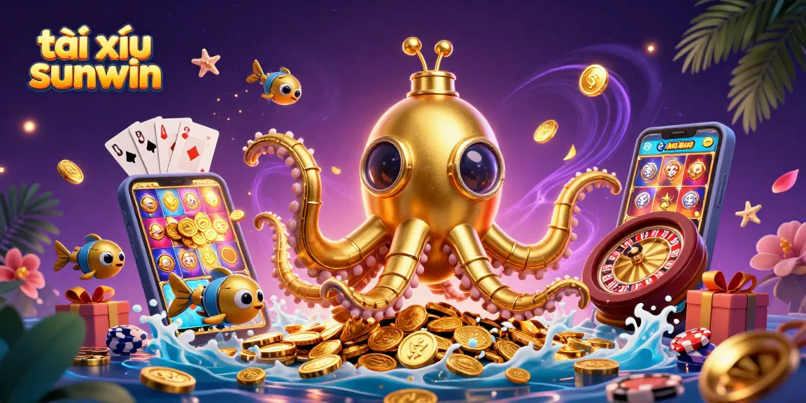 Engage in sophisticated tài xỉu sunwin gameplay with a vibrant 3D casino scene.