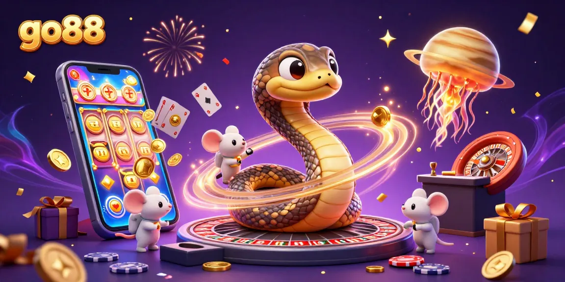 Experience thrilling gameplay with go88 as astronaut mice bet in a cosmic casino scene.