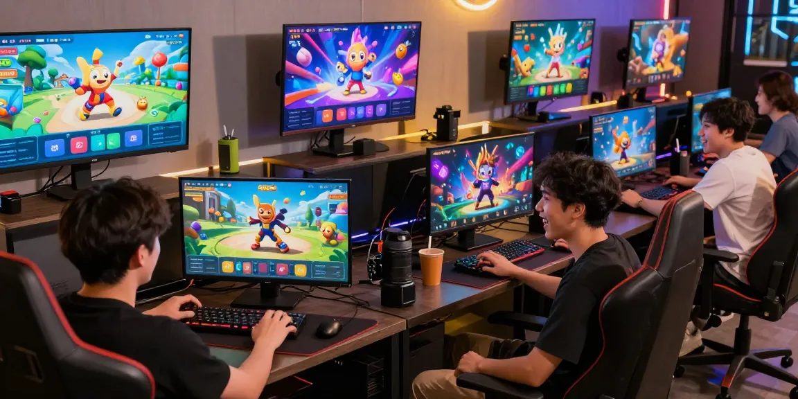 Exciting gaming moment at https://gemwin.pics/ with players immersed in diverse games in a vibrant atmosphere.