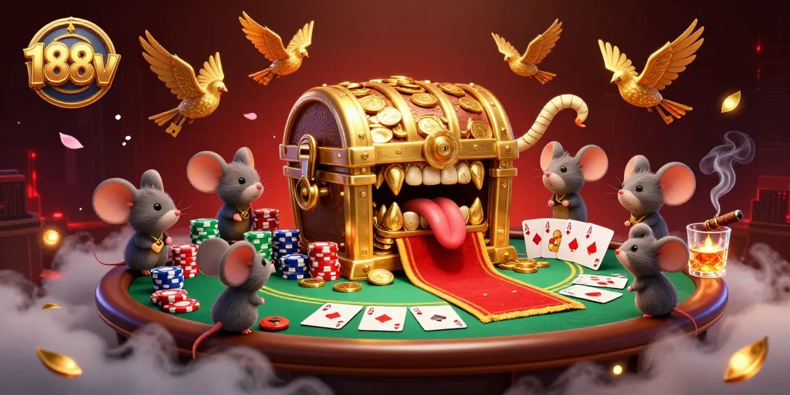 Experience the thrill of winning at 188v with engaging poker tables and vibrant casino elements.