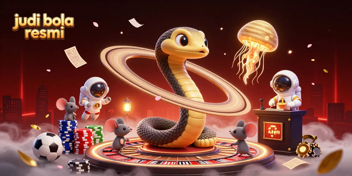 Place strategic bets with judi bola resmi, featuring dynamic gambling visuals and animated characters.