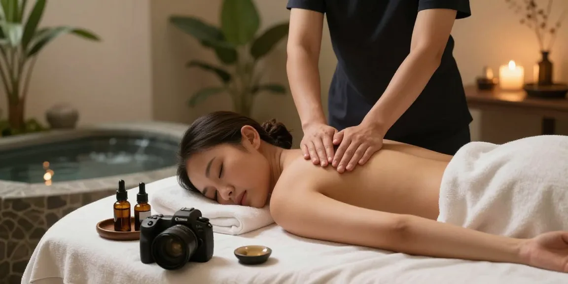 마사지 테라피를 받는 모습과 편안한 환경을 담은 이미지