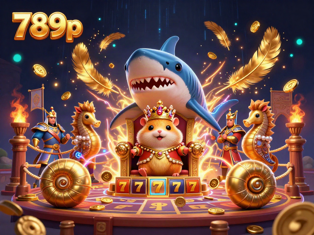 Engage in thrilling gameplay with the vibrant 789p casino scene featuring a courageous hamster king.