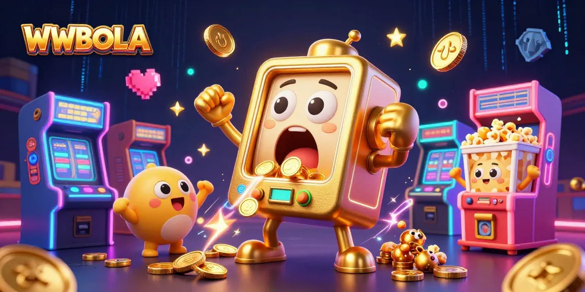 Memenangkan jackpot dengan WWBOLA melawan slot mesin 3D yang gembira dikelilingi oleh elemen permainan menakjubkan.