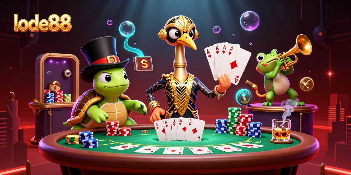 Experience the lively lode88 casino vibe with colorful poker action and vibrant characters.