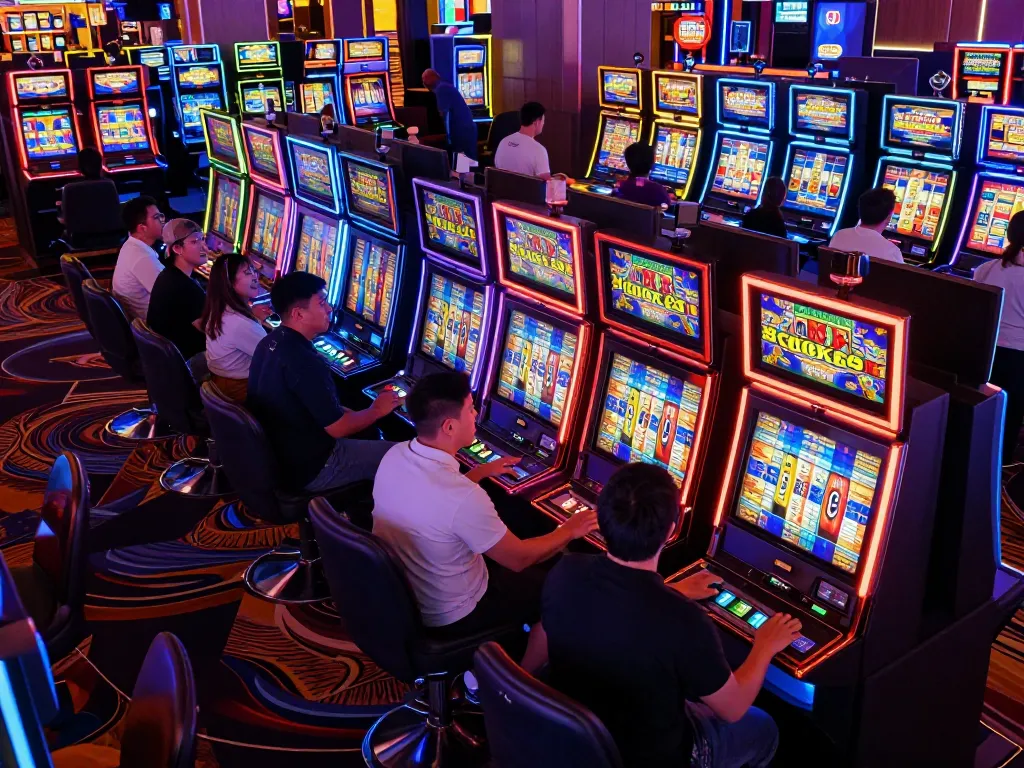 Rasakan kegembiraan mesin slot rokok88 dengan visual yang dinamis dan suasana kasino yang hidup.