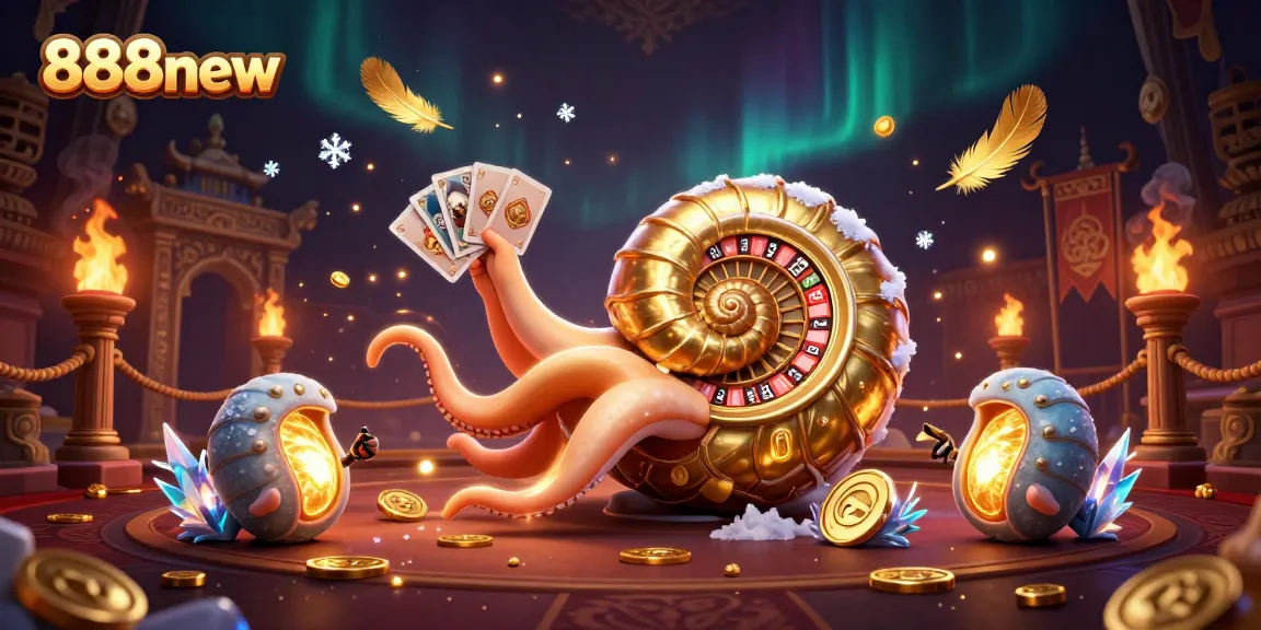 Engage in thrilling gameplay with 888new's dynamic casino scene featuring vibrant characters and rich elements.