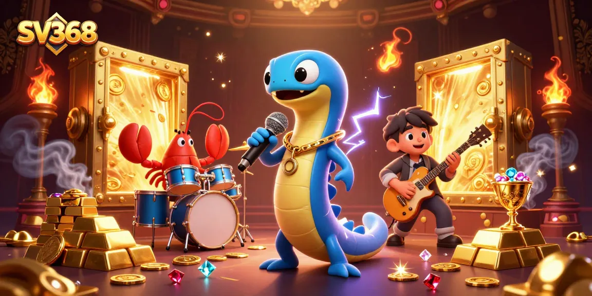 SV368 showcases a vibrant underwater casino scene featuring a DJ electric eel and rock band.