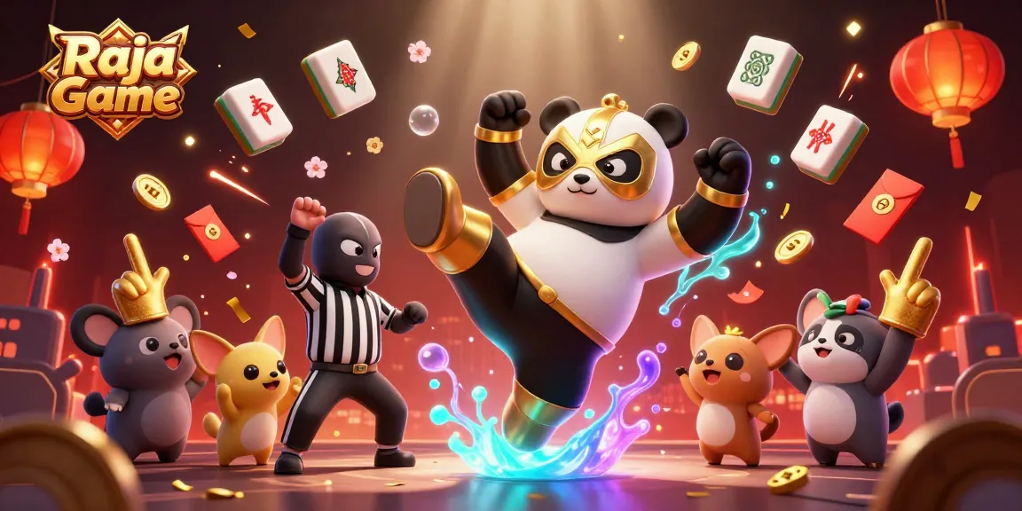 Experience thrilling Raja Game action with colorful characters and festive casino elements.