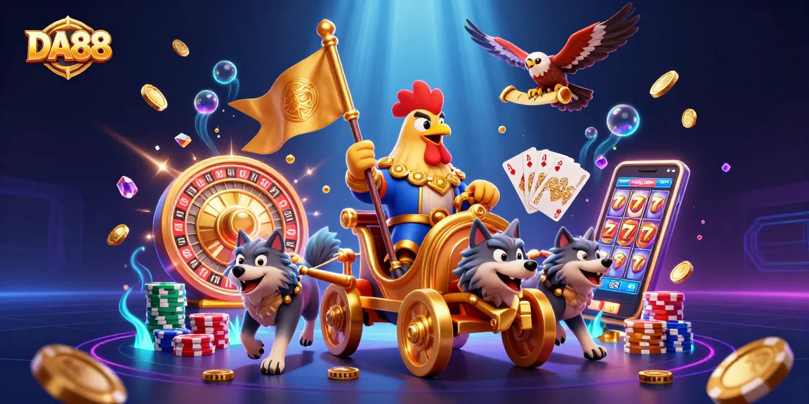 Engage with DA88 casino adventures featuring a rooster warlord and dynamic gambling elements.