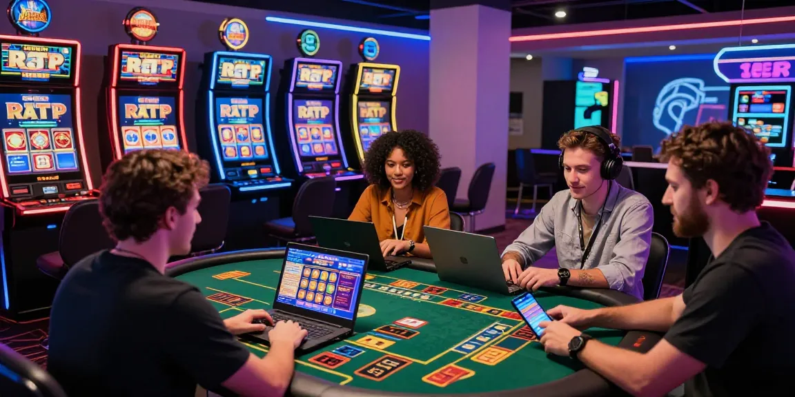 Engaged players at credit card casinos enjoying vibrant gaming experiences with modern technology and high RTP slots.