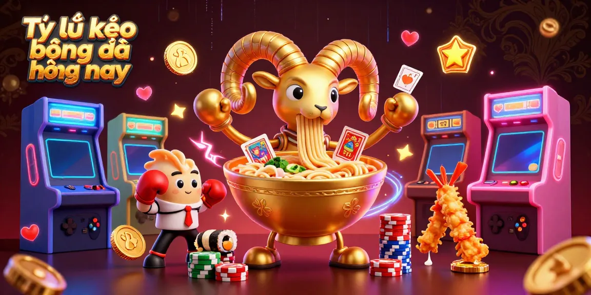 Tỷ lệ kèo bóng đá hôm nay illustrated with vibrant characters and casino elements in an energetic scene.
