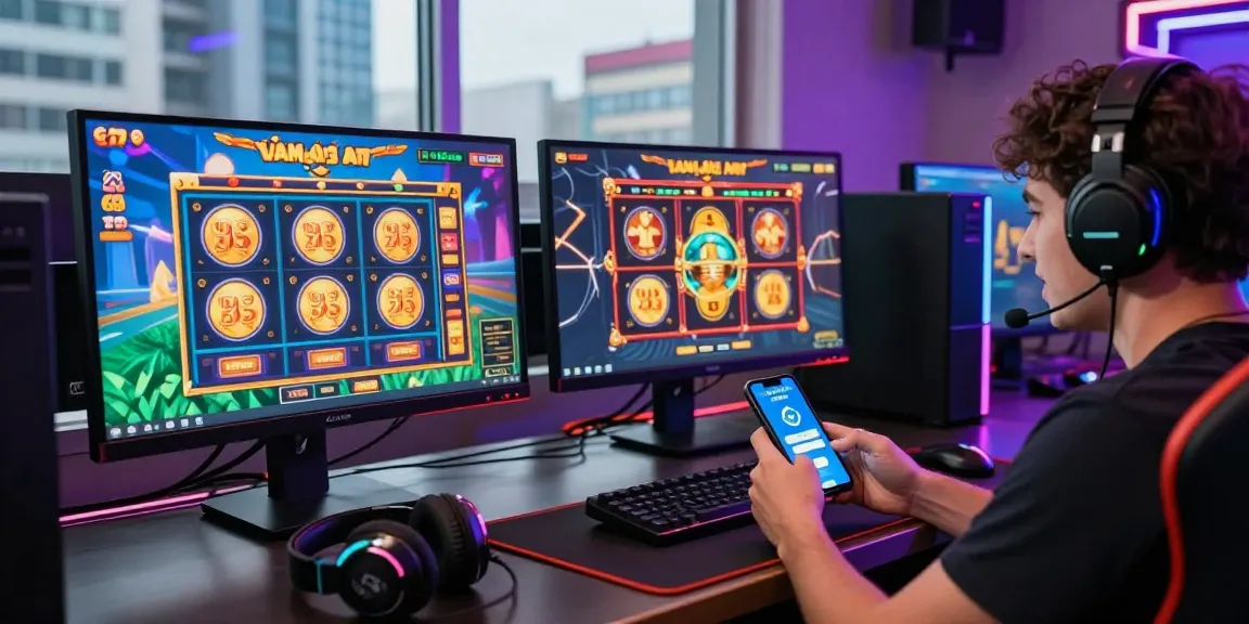 Exciting gaming setup showing deposit pulsa tanpa potongan for online slots without fees