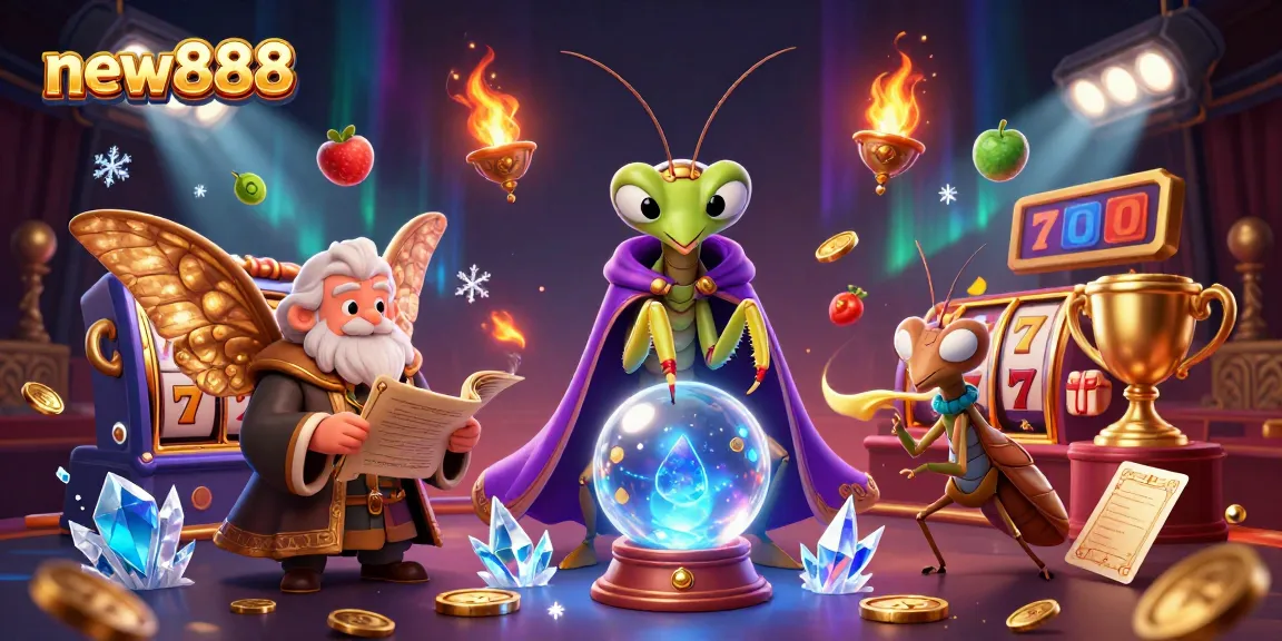 New888: Engage with an enchanting online casino experience illustrated through a mystical scene.