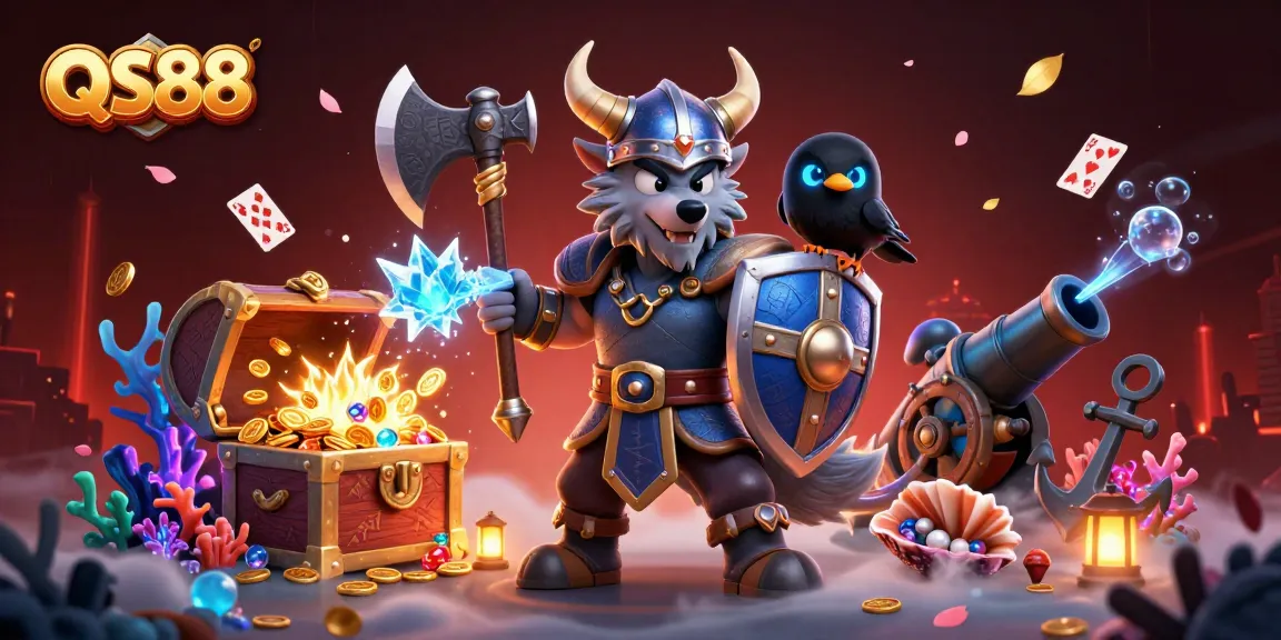 QS88: Engage in an exciting dragon-themed slot game with fierce characters and treasure elements.