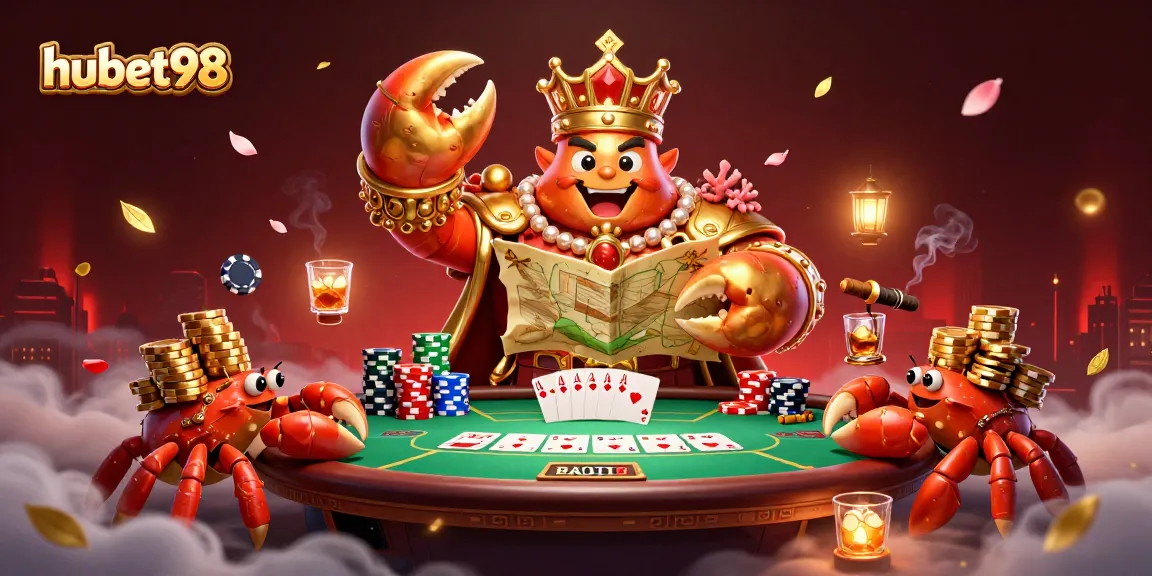 Experience hubet98 through engaging gameplay with a dynamic crab emperor and poker elements.